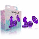 Cheeky Charms - Rechargeable Vibrating Metal Butt  Plug With Remote Control - Purple - Small Image