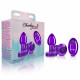 Cheeky Charms - Rechargeable Vibrating Metal Butt  Plug With Remote Control - Purple - Small Image