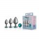 Cheeky Charms - Metal Butt Plug Gunmetal - Round - Teal -  Anal Trainer Kit Image