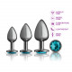 Cheeky Charms - Metal Butt Plug Gunmetal - Round - Teal -  Anal Trainer Kit Image