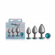 Cheeky Charms - Metal Butt Plug Gunmetal - Round - Teal -  Anal Trainer Kit Image