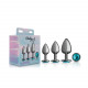 Cheeky Charms - Metal Butt Plug Gunmetal - Round - Teal -  Anal Trainer Kit Image