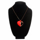 10x Vibrating Silicone Heart Necklace - Rose Gold/ Red Image