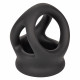 Alpha Liquid Silicone Dual Cage and Ring - Black Ring - Black Image