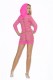 Mini Dress With Hood - One Size - Neon Pink Image