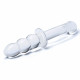 8 Inch Ribbed G-Spot Glass Dildo - Clear Image