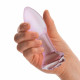 5 Inch Rosebud Glass Butt Plug - Pink Image