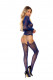 Long Sleeve Suspender Bodystocking - One Size -  Midnight Blue Image