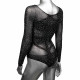 Radiance Long Sleeve Body Suit - Queen - Black Image