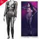 Radiance Crotchless Full Body Suit - Queen - Black Image