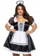 Plus Classic French Maid Costume - 3x/4x - Black / White Image
