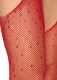 Casey Rhinestone Fishnet Suspender Pantyhose - One Size - Red Image