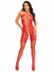 Heart Net Halter Bodystocking - One Size - Red Image