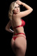 2 Pc Halter Bra and Thong Set - One Size - Red Image