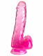 King Cock Clear 6 Inch With Balls - Pink Image