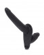 Silicone Strap on Harness Dildo With Internal  Penetration - Black Image
