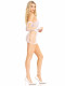 2 Pc Lace Racer Back Mini Dress and Gloves - One  Size - White Image