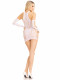 2 Pc Lace Racer Back Mini Dress and Gloves - One  Size - White Image