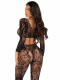 2 Pc Lace Crop Top and Footless Tights - One Size - Black Image