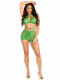 2 Pc Mary Jane Wrap Around Bra Top and Boy Shorts  - One Size - Green Image