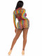 3 Pc Net Bra Top With Shrug and Boy Shorts - One  Size - Multicolor Image