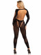 Opaque Cut Out Footless Bodystocking - One Size -  Black Image