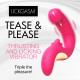 Tease and Please Thrusting and Licking Vibrator -  Fuchsia Image