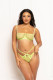 2 Pc Fishnet and Strappy Elastic Bra and Thong Set - One Size - Lime Image