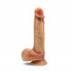 Renaissance - Raphael - 9.5 Inch Sliding Foreskin  Dildo With Squeezable Balls - Tan Image