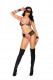 Bra With Panty and Eye Mask Set - One Size -  Black/pink Image