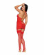 Garter Slip and G-String Dmnd - One Size - Red Image