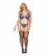 Bustier and G-String - One Size Queen -  Blue Image