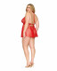 Babydoll and G-String Dmnd - One Size Queen -  Red Image