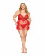 Babydoll and G-String Dmnd - One Size Queen -  Red Image