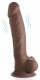 Fleshstixxx 8" Vibrating Silicone Dildo With Balls Brown Image