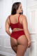 Cinnamon Red 2pc Satin Bra and High Waist Panty - Queen Size Image