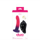 Duo Semi-Realistic Dildo With Harness -  Pink/purple Image