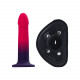 Duo Semi-Realistic Dildo With Harness -  Pink/purple Image