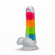 Neo Elite Glow in the Dark Rainbow Rave 6.5" Silicone Dual Density Dildo Multicolored Image