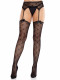 Black Heart Lace Trimmed Heart Net Stockings - Stockings - With Garter Belt - Os Image