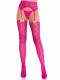 Magenta Heart Lace Trimmed Heart Net Stockings - Net Stockings - With Garter Belt - Os Image