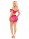 Magenta 2pc Bow Net Ruffle Bra Top and -  and Mini Skirt - Os Image