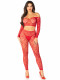 Red 2pc Croptop and Footless Tights - Os Tights - Os Image