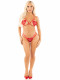 Red 2pc Heart Open Cup Bra and Dual G-String - Os Image