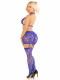 Blue 3pc Bra Top, Garter Skirt, and Stockings - Os Image