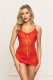 Two Piece Chemise Set - One Size - Red Image